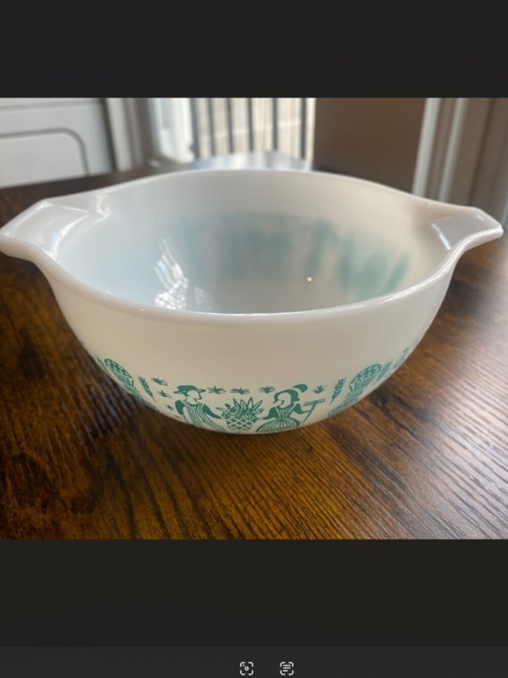 Vintage Pyrex Turquoise Amish Butterprint 1.5 Pint Cinderella Nesting Bowl - Picture 10 of 15